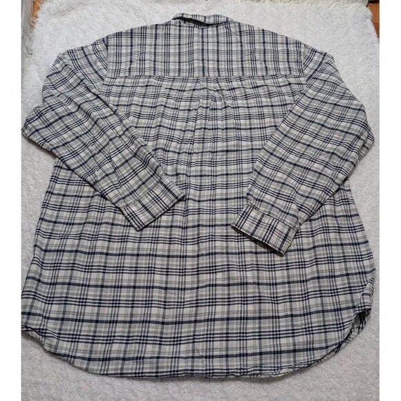 Chaps Shirt Men's XLT/TGL   Gray-black-white Plaid Long Sleeve Button Up - Picture 8 of 11